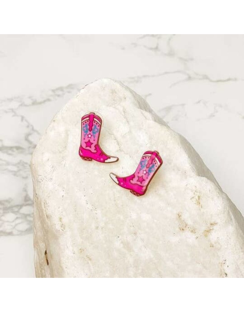 Prep Obsessed Cowboy Boot Acrylic Stud Earring