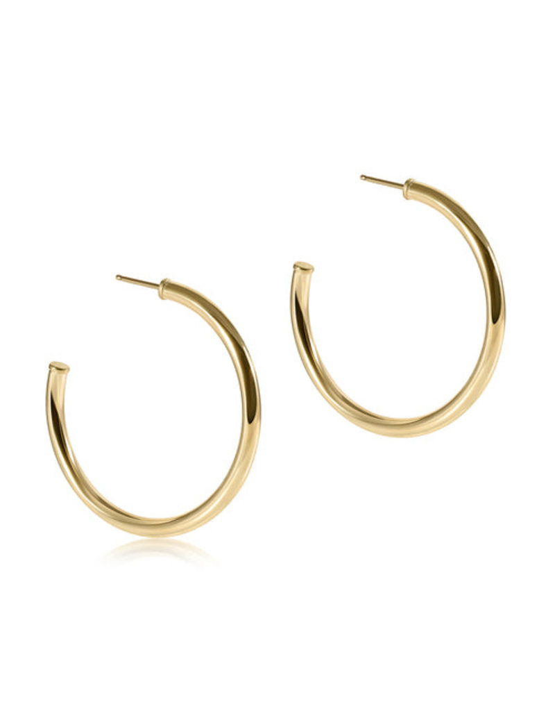 Enewton Round Gold Post Hoop 1.5" Smooth