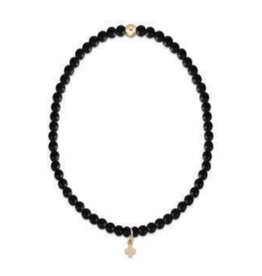 Enewton Gemstone 3mm Bead Bracelet Signature Cross Small Gold Charm