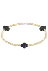 Enewton Signature Cross Gold Pattern 2mm Bead Bracelet