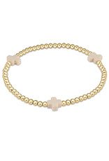 Enewton Signature Cross Gold Pattern 3mm Bead Bracelet