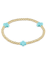 Enewton Signature Cross Gold Pattern 3mm Bead Bracelet