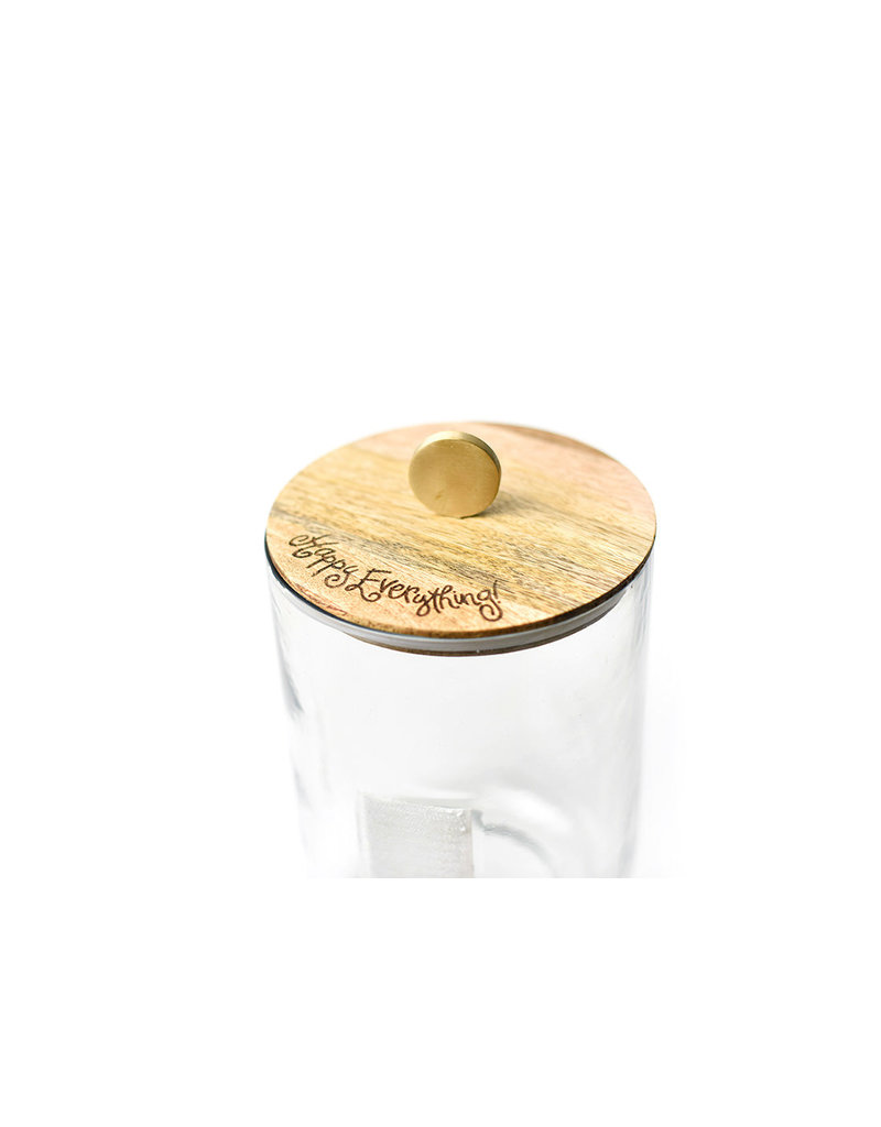 Happy Everything! Mini Wooden Lid Medium Glass Jar