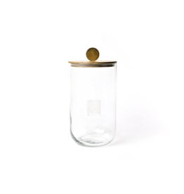 Happy Everything! Big Wooden Lid Large Glass Jar