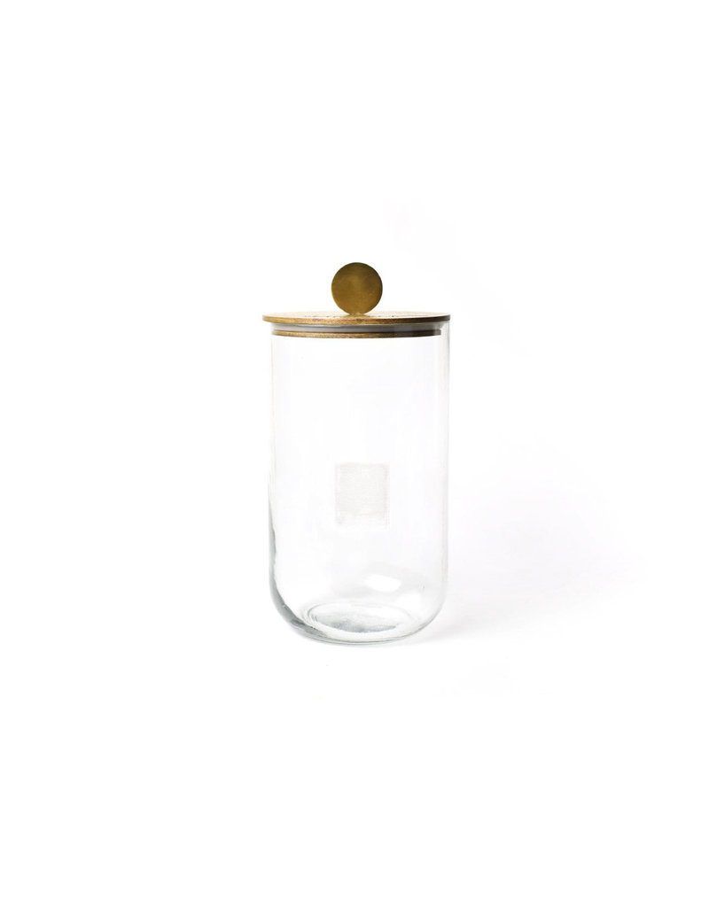 Happy Everything! Big Wooden Lid Large Glass Jar