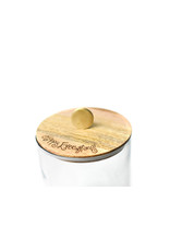 Happy Everything! Big Wooden Lid Large Glass Jar