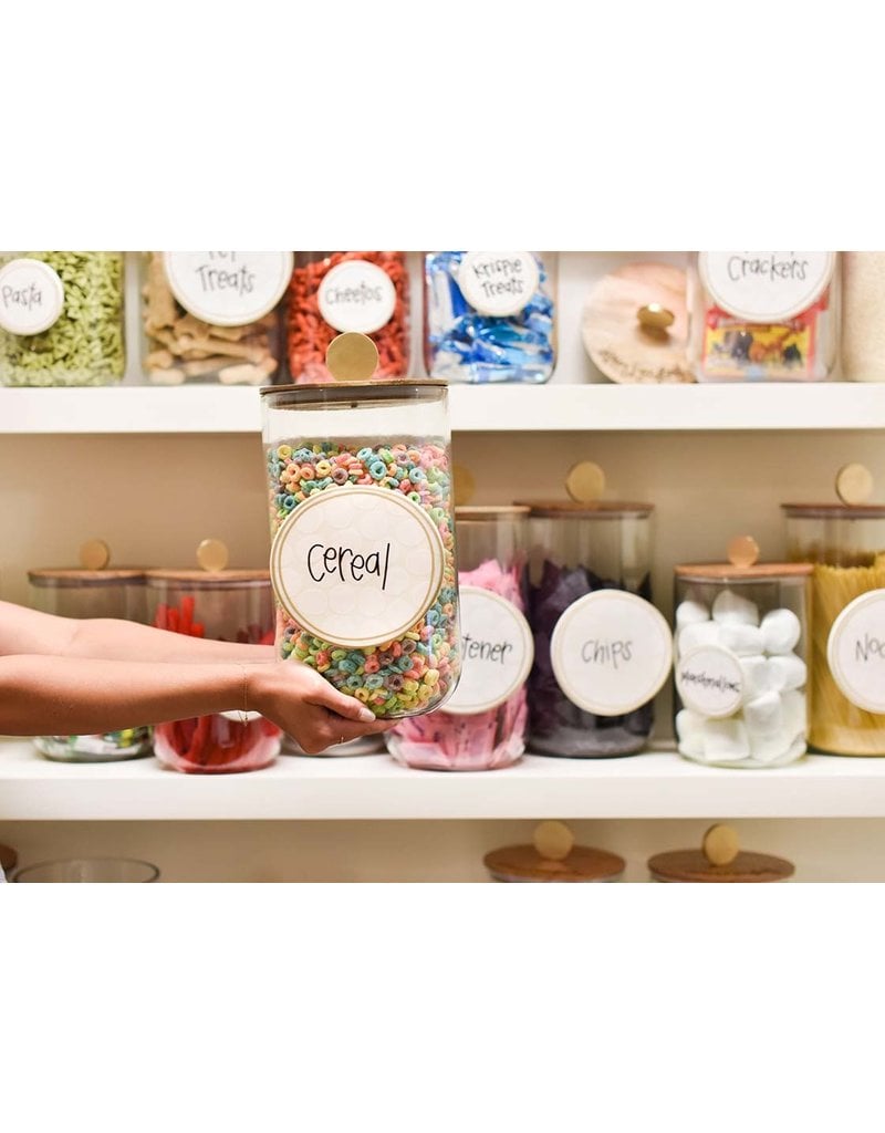 Happy Everything! Big Wooden Lid Large Glass Jar