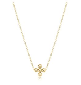 Enewton 16" Necklace Gold - Classic Beaded Signature Cross Gold