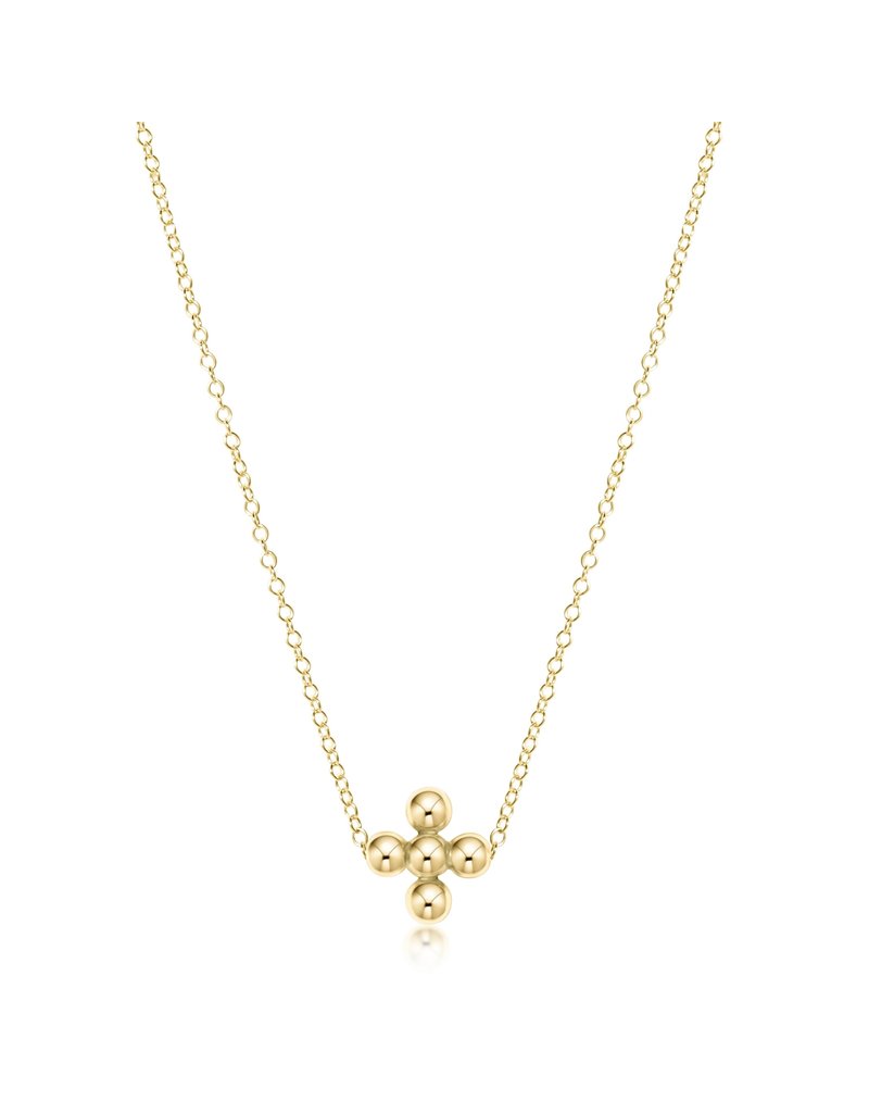 Enewton 16" Necklace Gold - Classic Beaded Signature Cross Gold