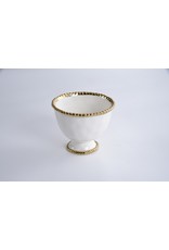 Pampa Bay Small Footed Bowl - White/Gold