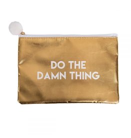 Totalee Do the Damn Thing Gold Cosmetic Bag