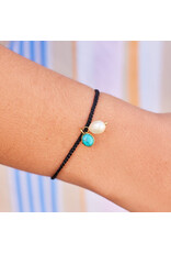 Pura Vida Pearl & Turquoise Charm Bracelet