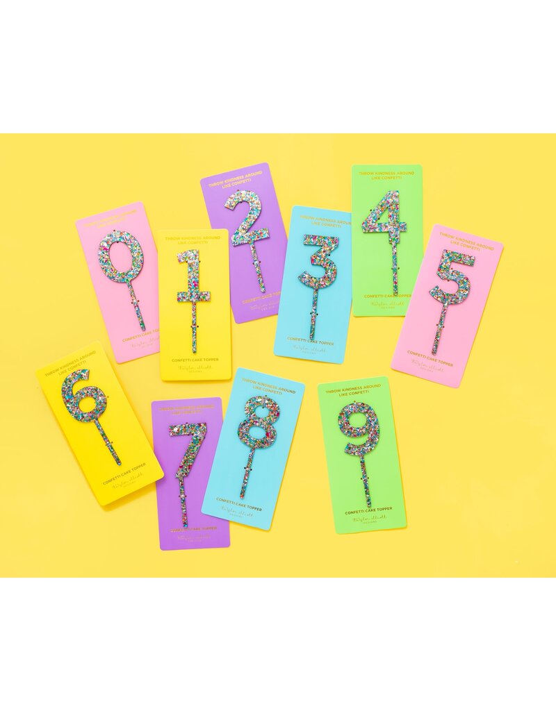 Taylor Elliott Designs Colorful Confetti Cake Topper Numbers