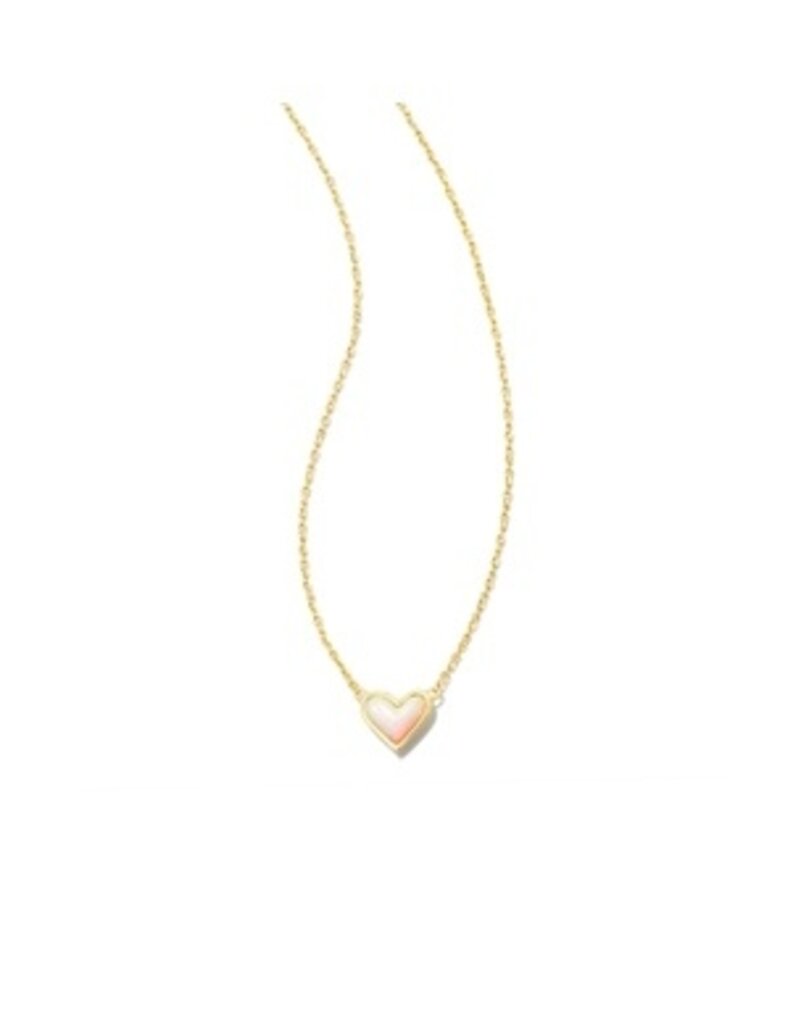 Kendra Scott Framed Ari Heart Pendant Necklace - Opalescent Resin