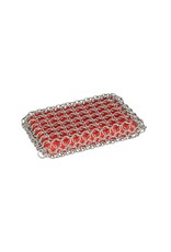 Lodge Cast Iron Silicone & Chainmail Scrubbing Pad - Red