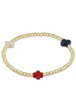 Enewton Signature Cross Gold Pattern 3mm Bead Bracelet