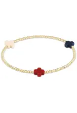 Enewton Signature Cross Gold Pattern 2mm Bead Bracelet