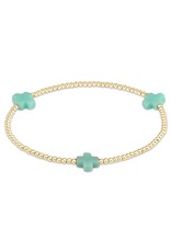 Enewton Signature Cross Gold Pattern 2mm Bead Bracelet