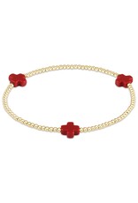 Enewton Signature Cross Gold Pattern 2mm Bead Bracelet