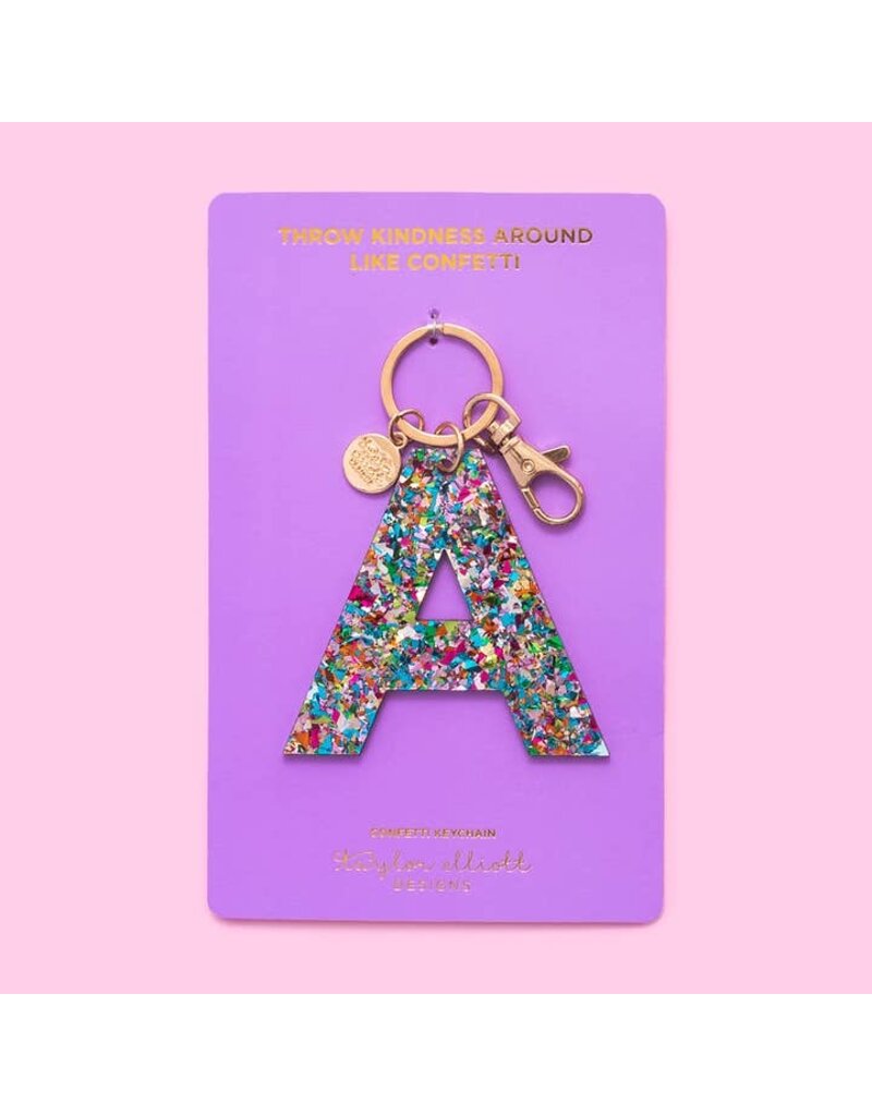 Taylor Elliott Designs Confetti Letter Keychain