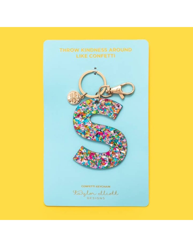 Taylor Elliott Designs Confetti Letter Keychain