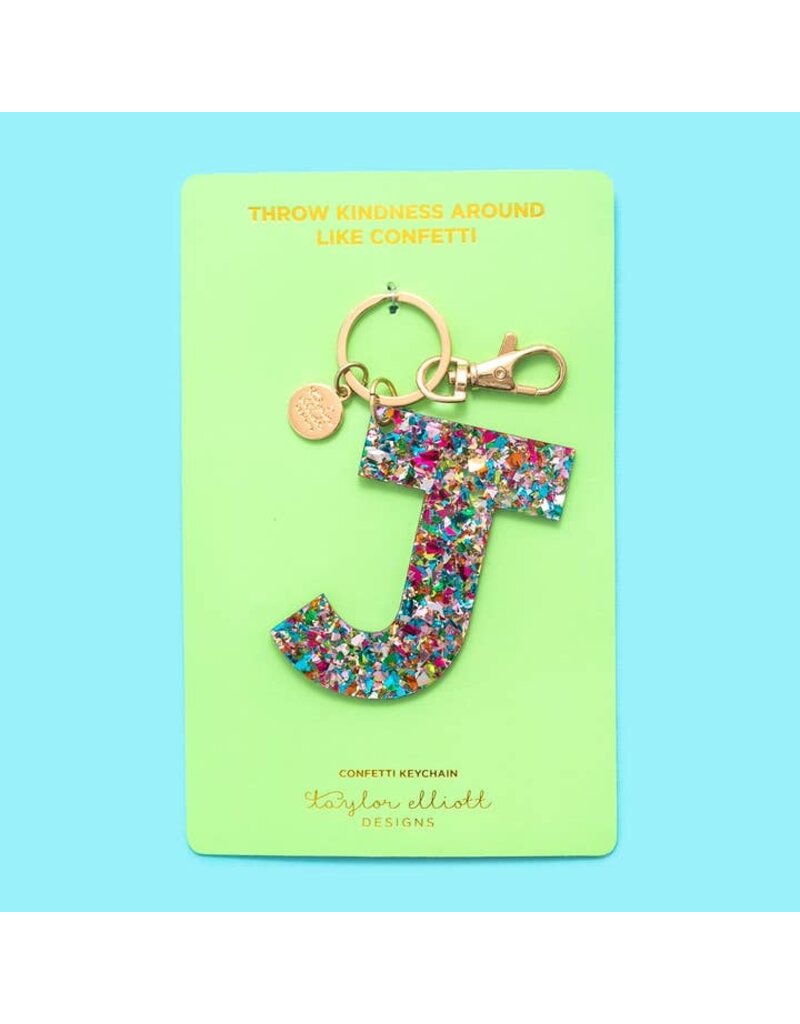 Taylor Elliott Designs Confetti Letter Keychain