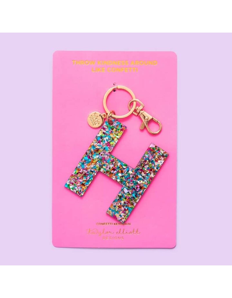Taylor Elliott Designs Confetti Letter Keychain