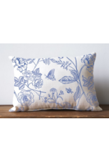 Little Birdie Custom Pillow - Blue Victorian Last Name Pillow