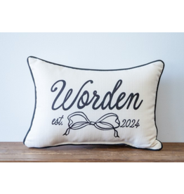 Little Birdie Custom Pillow - Bow Script Name Pillow