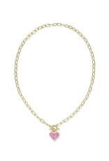 Kendra Scott Ari Heart Enamel Frame Link & Chain Necklace