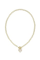 Kendra Scott Ari Heart Enamel Frame Link & Chain Necklace