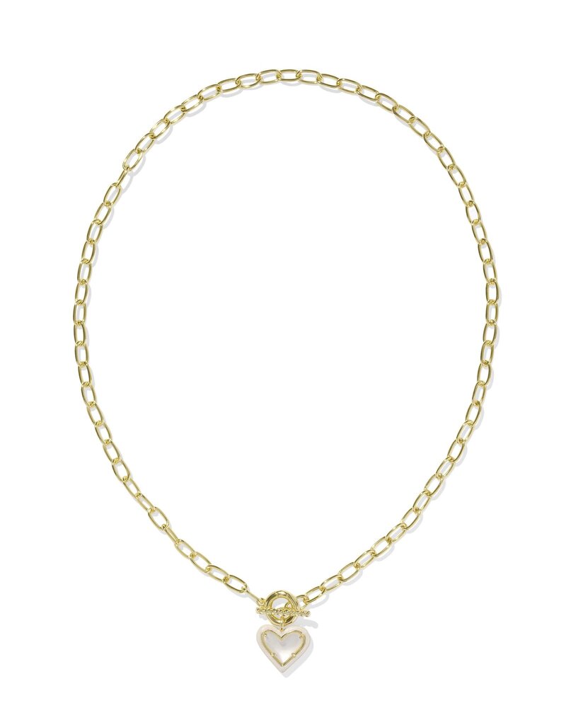 Kendra Scott Ari Heart Enamel Frame Link & Chain Necklace