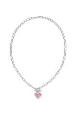 Kendra Scott Ari Heart Enamel Frame Link & Chain Necklace