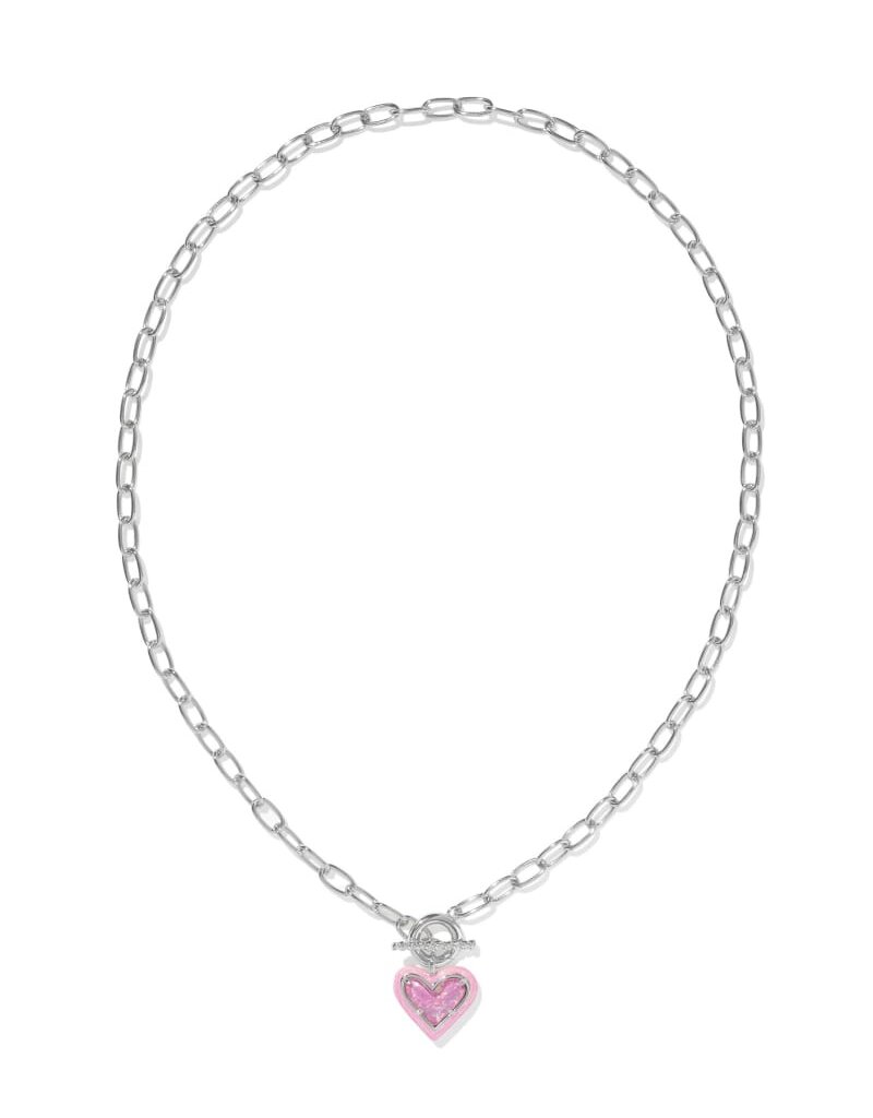 Kendra Scott Ari Heart Enamel Frame Link & Chain Necklace