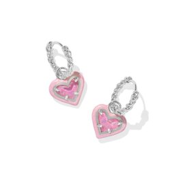 Kendra Scott Ari Heart Enamel Frame Huggie Earrings