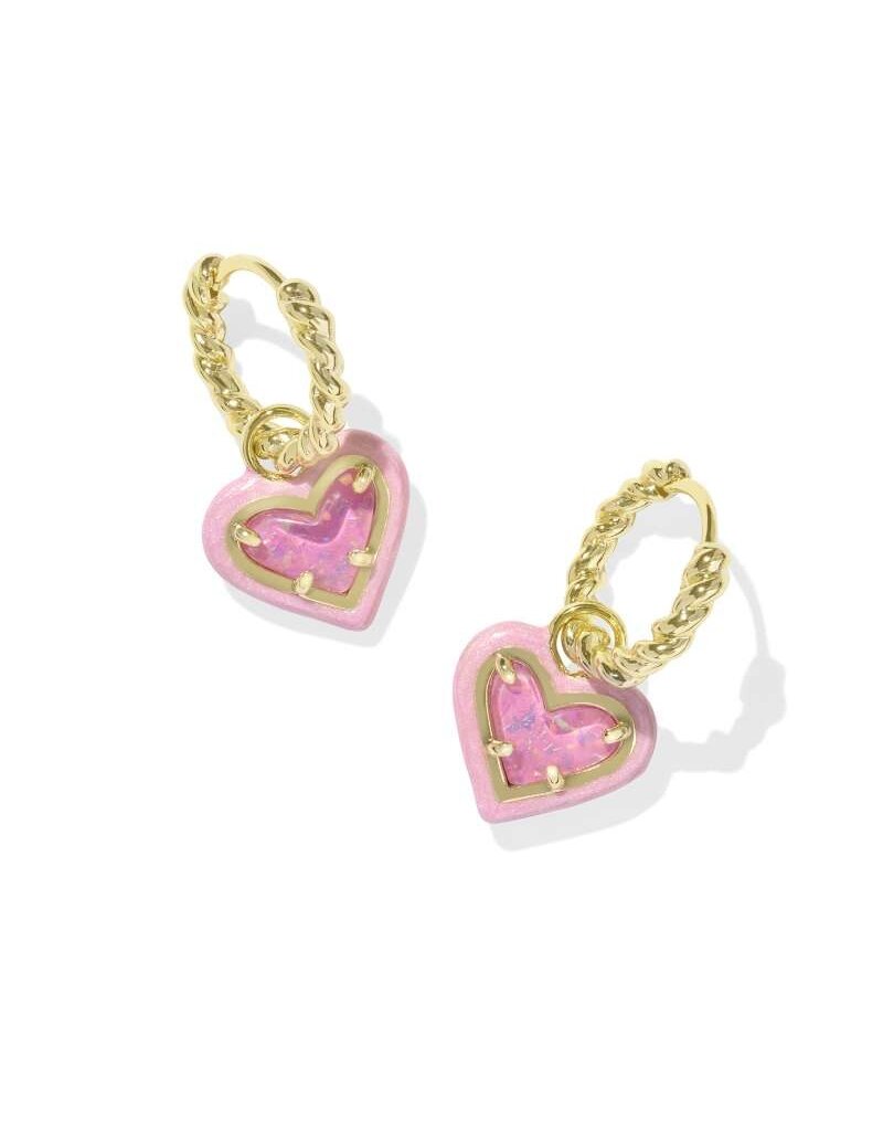 Kendra Scott Ari Heart Enamel Frame Huggie Earrings