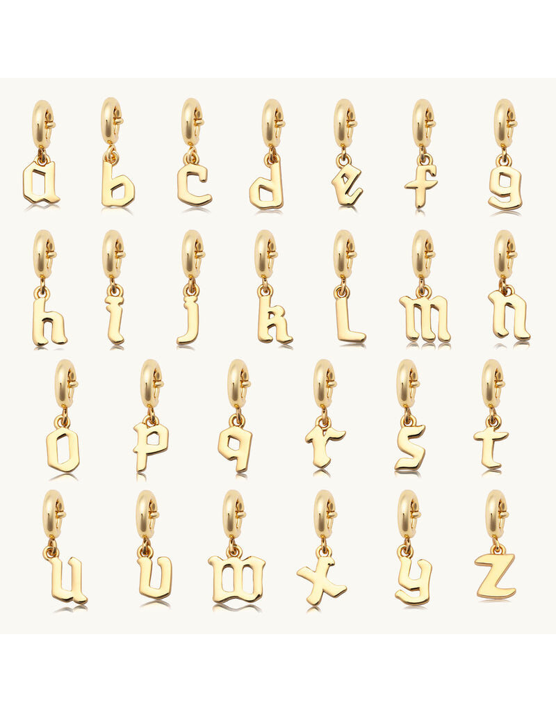 Little Words Project LWP Gothic Letter Charm - Gold