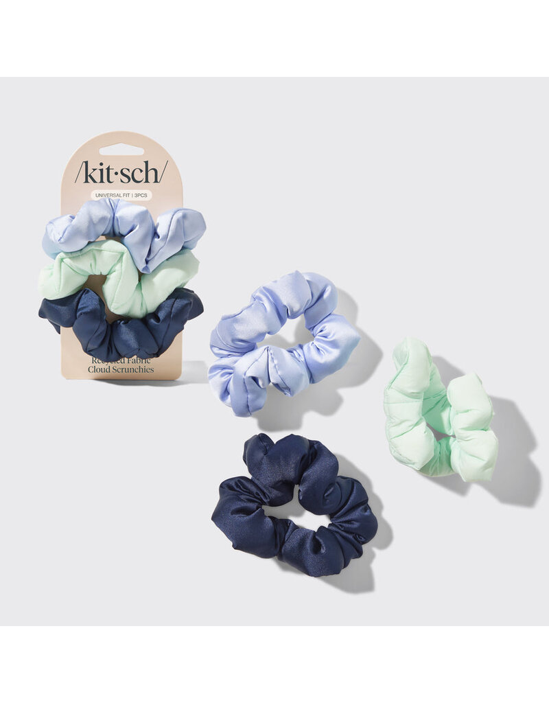 Kitsch Recycled Fabric Cloud Scrunchies 3pc Set