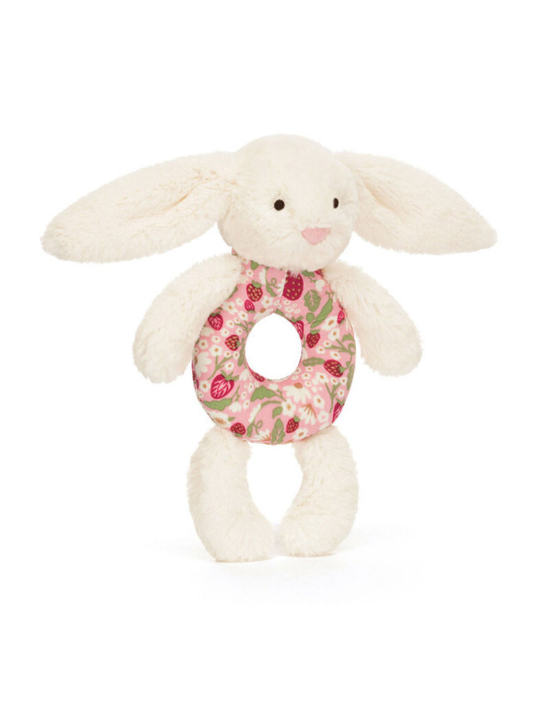 Jellycat Blossom Cream Bunny "Berry" Ring Rattle