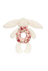 Jellycat Blossom Cream Bunny "Berry" Ring Rattle