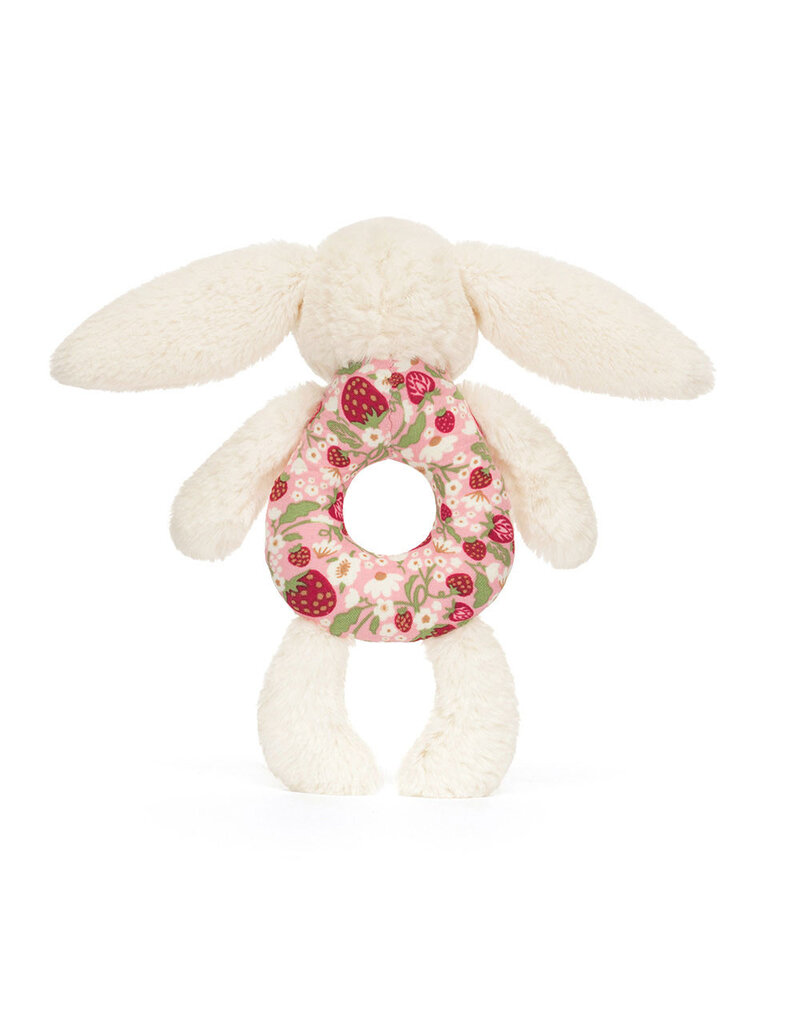 Jellycat Blossom Cream Bunny "Berry" Ring Rattle