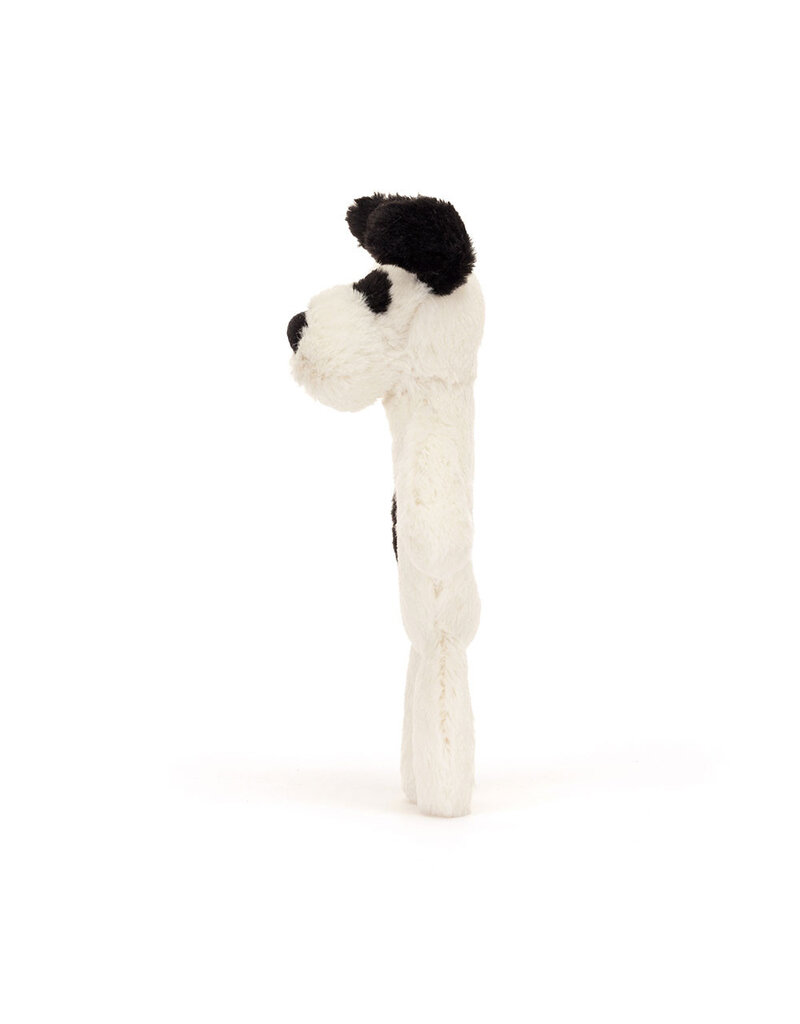 Jellycat Bashful  Black and Cream Puppy Ring Rattle