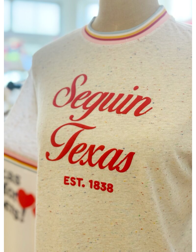 Jadelynn Brooke Seguin Texas Est 1838 Typography - White