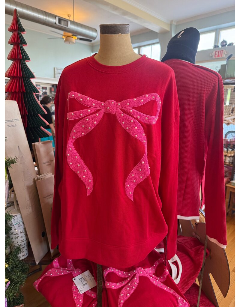 Shiraleah Pearl Bow Classic Sweatshirt