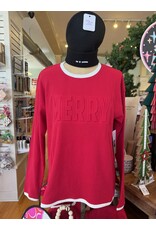 Jadelynn Brooke Merry Embossed Sweatshirt