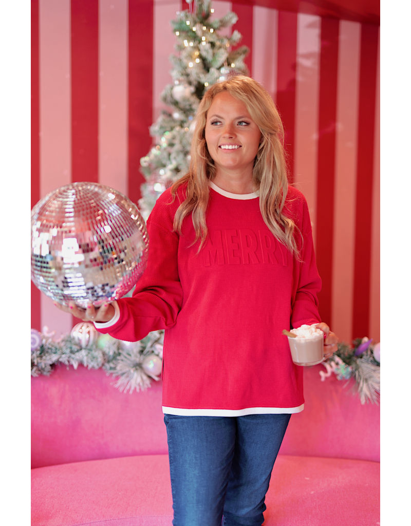 Jadelynn Brooke Merry Embossed Sweatshirt