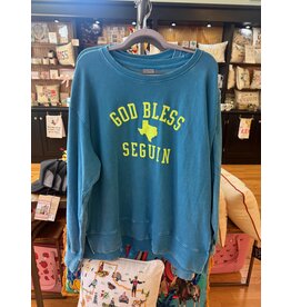 Jadelynn Brooke God Bless Seguin Mineral Wash Pullover