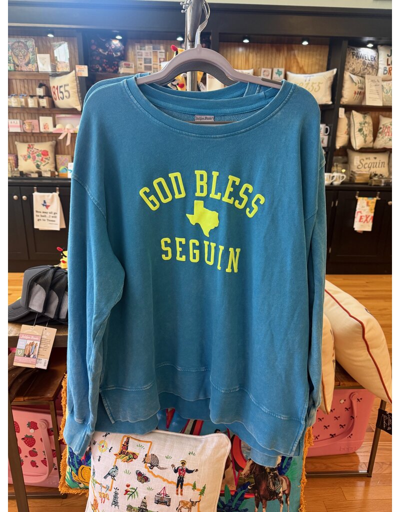 Jadelynn Brooke God Bless Seguin Mineral Wash Pullover