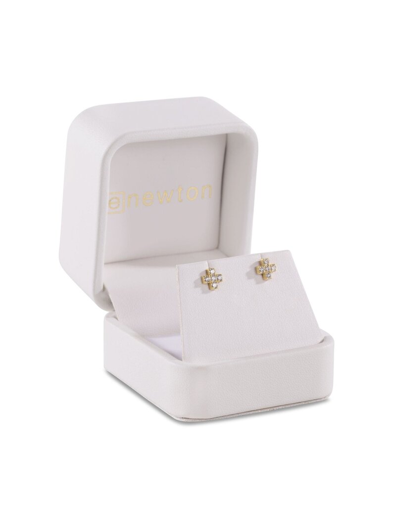 Enewton 14K Gold & Diamond Signature Cross Studs