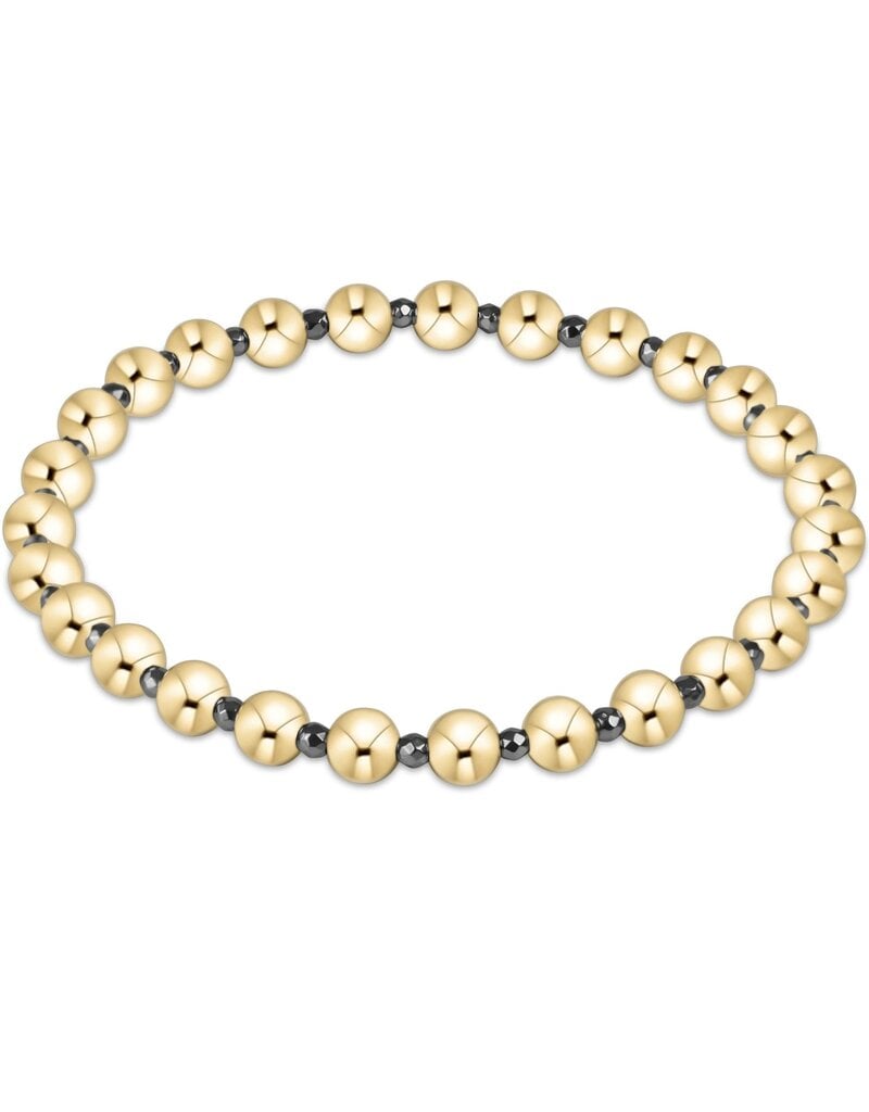 Enewton Extends Silver Faceted Hematite Grateful Pattern Bead Bracelet